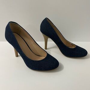 Kelly and Katie Blue Denim High Heeled Round Toe Shoes Women’s Size 9